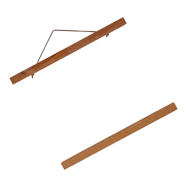 Magnetisk Sågspån Fotoram DIY Affisch Scroll Tryck Konstverk Hängare Teak Trä 30cm