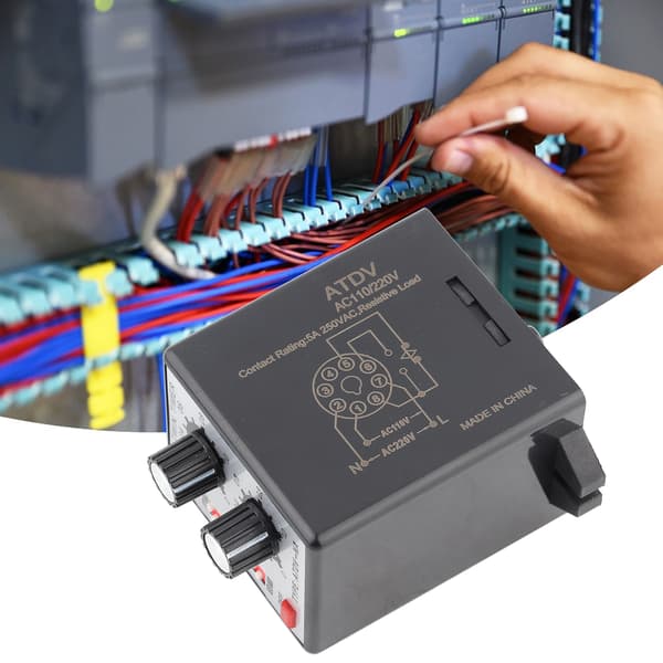 Vred Kontroll Dobbel Timer Relé MultiSection ATDVNA AC110V 220V Tidsbryter