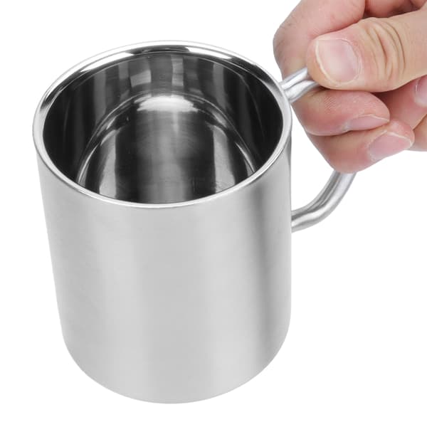 Vattenkopp 304 Rustfritt Stål Dobbel Vegg Isolert Kaffe Øl Krus med Håndtak 400ml