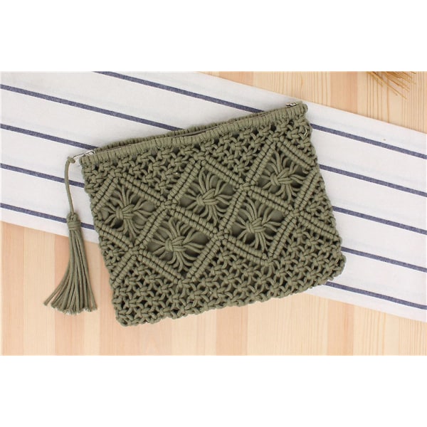 Summer Beach stråtaske til kvinder Small Crossbody Top Håndtag Skulder Håndtaske Mini Håndvævet Rattan Clutch Pung A916-1129 A