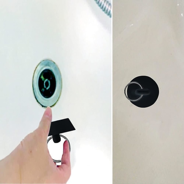 2 delar avtappningsplugg, diskbänkspropp för avlopp 44 till 42 mm, handfatspropp i gummi med hängande ring, universal , för badkar, kök, badrum
