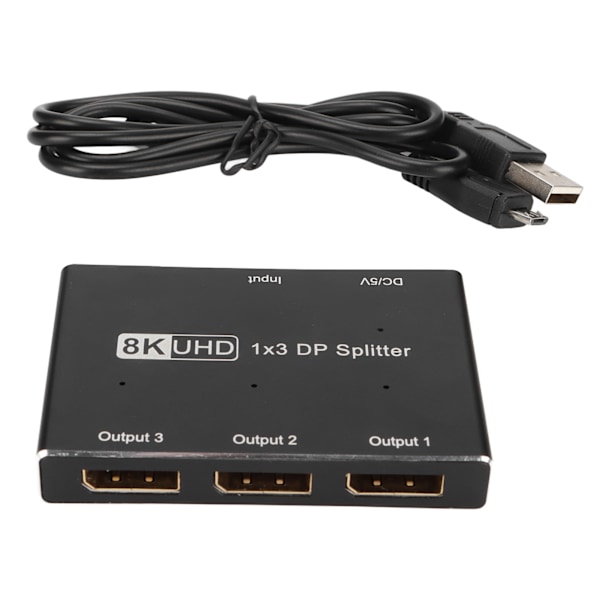 DisplayPort 1.4 Splitter 1x3 MST SST Hub for iOS Windows Android Systems