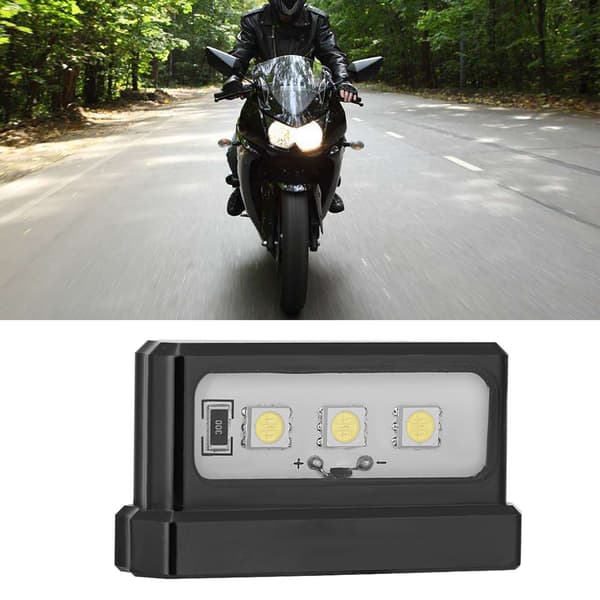 Universal Motorcykel Nummerplade LED Lys Sort Alle Modeller