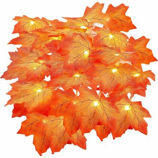 styk Efterårsdekoration, 2M 20LED Leaf Fall Deco String Lights, Halloween Decoration String Lights Batteridrevet til Ha