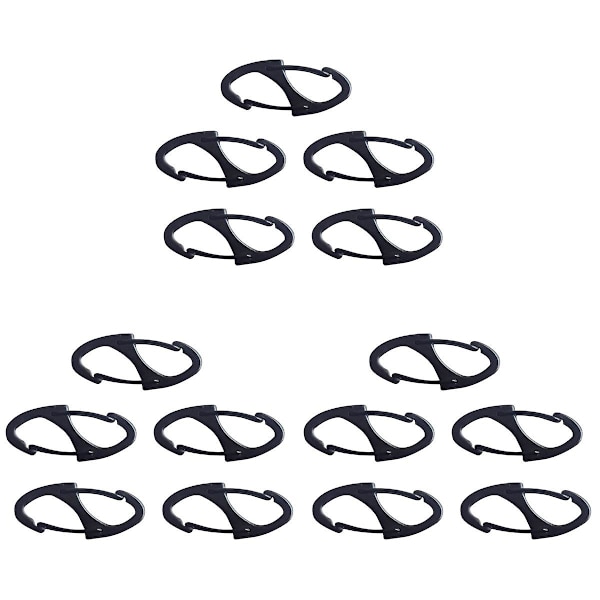 15 Stk S Form Metal Minisize Hurtig indlæsning Nøglekæde Fjeder Fastener (sort)