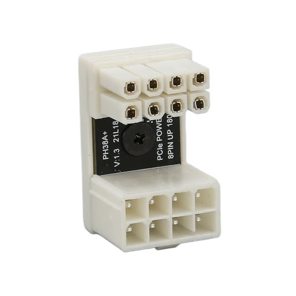 GPU PCIe-kontakt vit 8-stift 180 grader ABS-skal tjock koppar grafikkort strömkontakt för stationär dator typ A