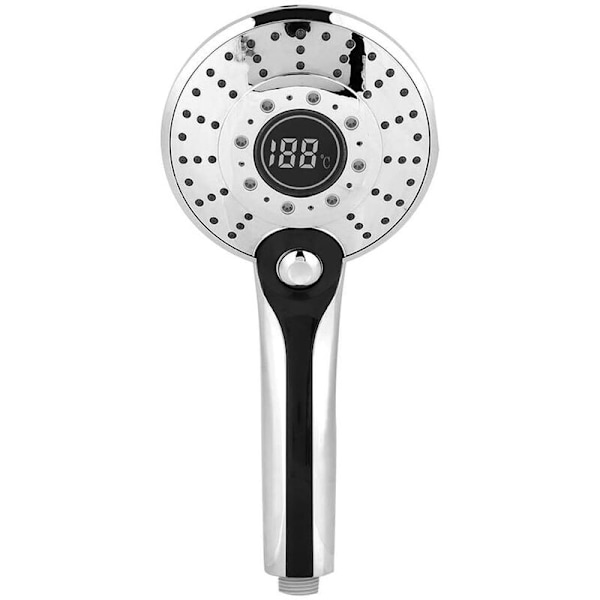 Digitalt display brusehoved, håndbruser 3 farver LED brusefilter med temperaturkontrol 30 % vandbesparende badekar Sh