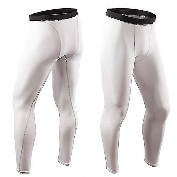 smala leggings för män White S