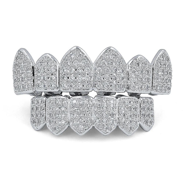 18k kullatut, hopeoidut Hip Hop Vampire Fangs -hampaat