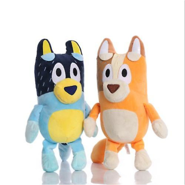 Bluey And Bingo Dog Friends Plyschleksak 28 cm stoppad docka Blue 1 Orange 1