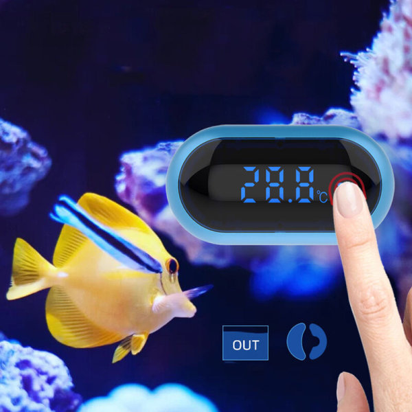 Akvarium termometer - LCD digital akvarium termometer, terrarium, LED digital display Hög noggrannhet temperaturmätning