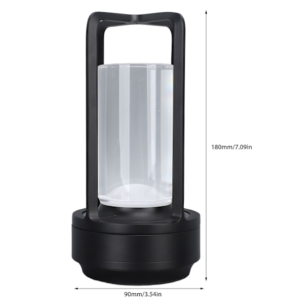 Sladdlös LED-skrivbordslampa med kristallskärm, 16 färgtemperaturer, fjärrkontroll och touchkontroll, dimbar, svart