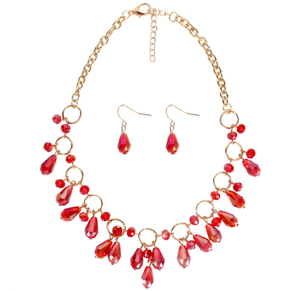 Halsband Crystal Choker Modesmycken B1606 red