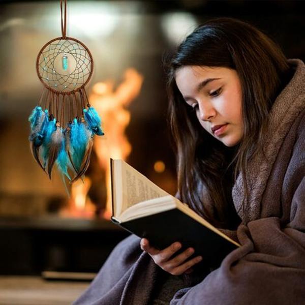 Unisieppari, käsintehty unesieppari höyhenillä Vintage kodinsisustus Dreamcatcher makuuhuoneen riippukoriste, paras lahja，