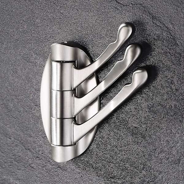 Solid metal drejekrog Heavy Duty Folde Svingarm Triple Frakkekrog Med Multi Tre foldbare Arme Håndklæde/tøj Ophæng Til Badeværelse Køkken Garage