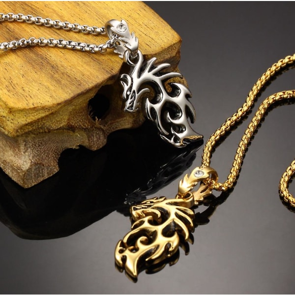 Genombrutet Gold Fire Dragon Halsband