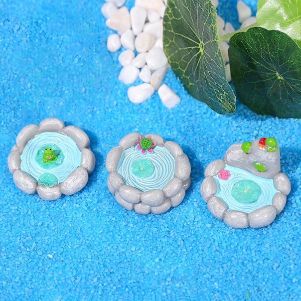 3 X 3 st Poolprydnad Anti-blekning Splittersäker Halkfri bas Hög simulering Lotusblad Blomsterdamm Staty Micro Landscape Supply