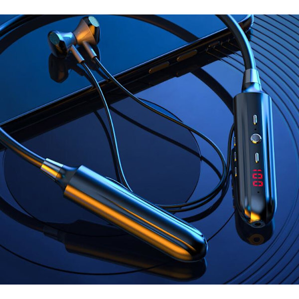 5.1 Halstyp, trådlösa Bluetooth -hörlurar (svarta)