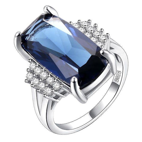 Elegant Bröllopsbröllopsfest Accessoar Kvinnor Avlånga Zirkon Inläggningar Ring Smycken US 8