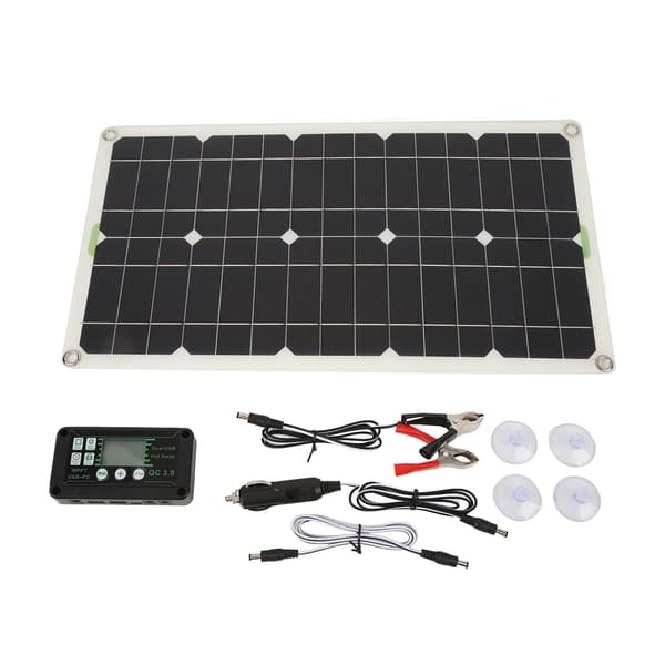 Bobilsolcellepanel 250W Mono Solcelleladerpanel Dobbel USB-port for billading med 30A kontroller