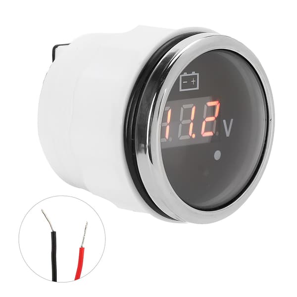 2 Tommer Batterispændingsmåler LED Digital Display IP67 Vandtæt Smart Alarm Universal til Båd Bil Sort