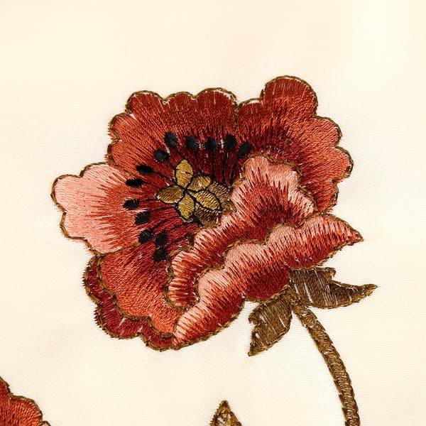 Rød Blomstret Broderi Utklipp Bordløper Dekor