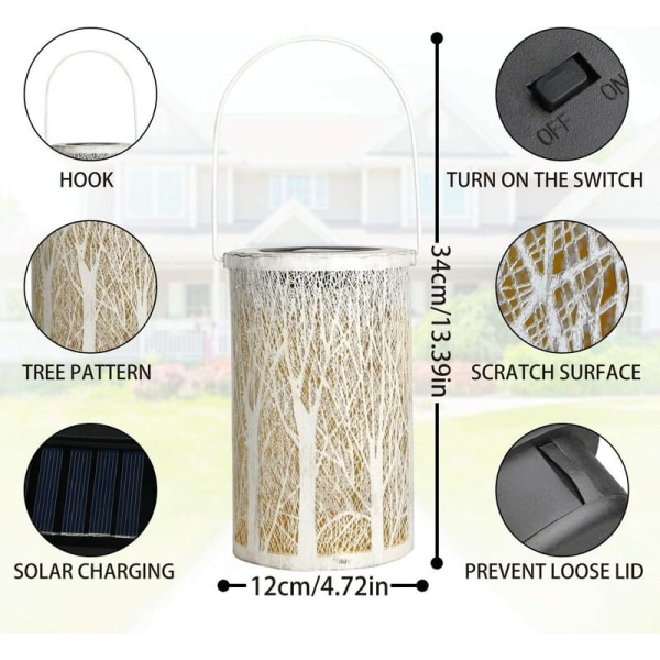 European Solar Light Forest Light Retro Iron Portable Wind Light White Mood Light