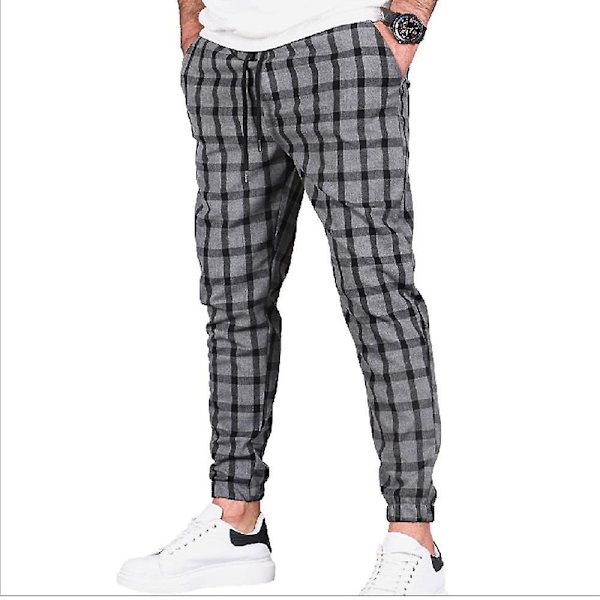 Mænds snorebukser med elastik i taljen Dark Grey XL