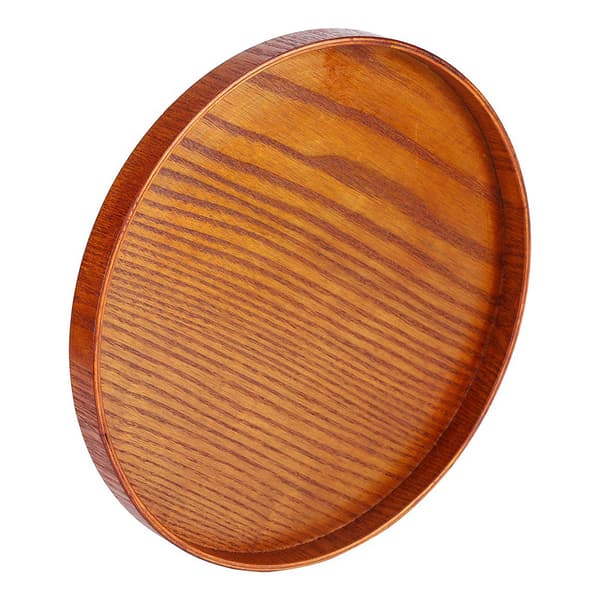 Serveringsbakke i naturtræ - Rund 24 cm