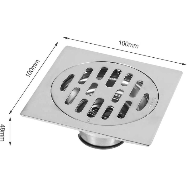 Paksu ruostumattomasta teräksestä valmistettu lattiakaivo kylpyhuoneen hajunkestävä neliönmuotoinen suihkukaivo 100*100mm (tyyli: #2)