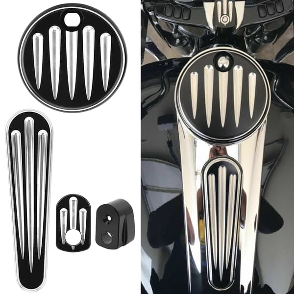 Drivstofftankdør &amp; Dash Insert &amp; Tennhette Kit Stripe Style Passer for FLHX / FLHT / FLTR / FLHTCUTG