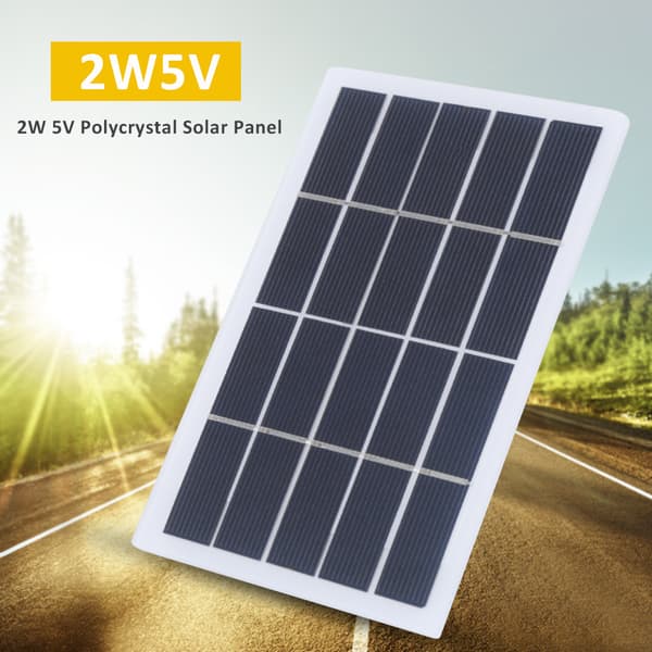 Bærbar 2W 5V Polykrystall Solcellepanel Laminert Plate Solcellekomponent DIY Lader