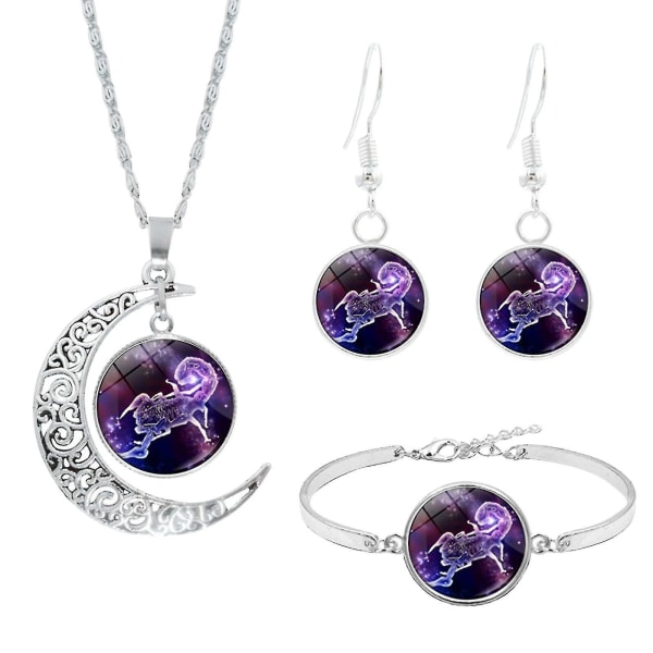 12 Constellation Moon halskæde øreringe armbånd gaver til kæreste kvinder gave