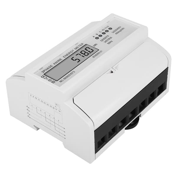 DDS578 3-faset 4-leder 7P 380V Elektrisk Strømmåler LCD-display Watt Timer