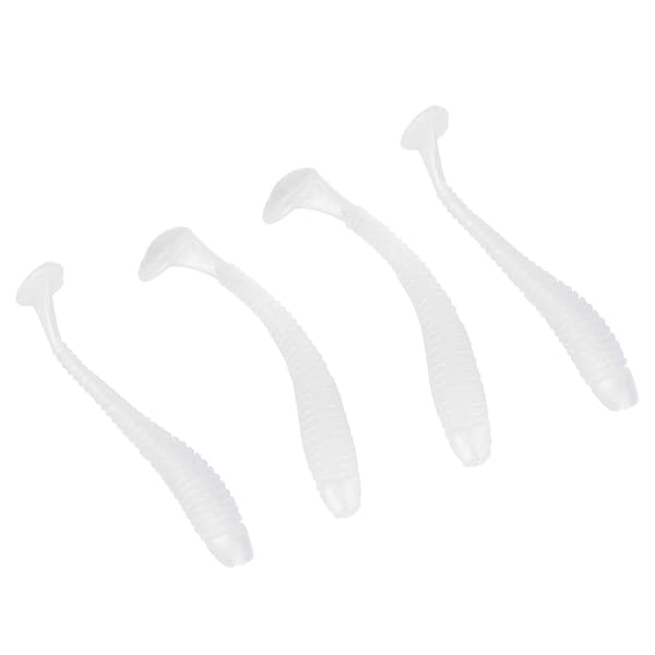 50 stk. 5 cm bløde plastikfiskelokker Grub Tail Baits Tackle Tilbehør Perlehvid