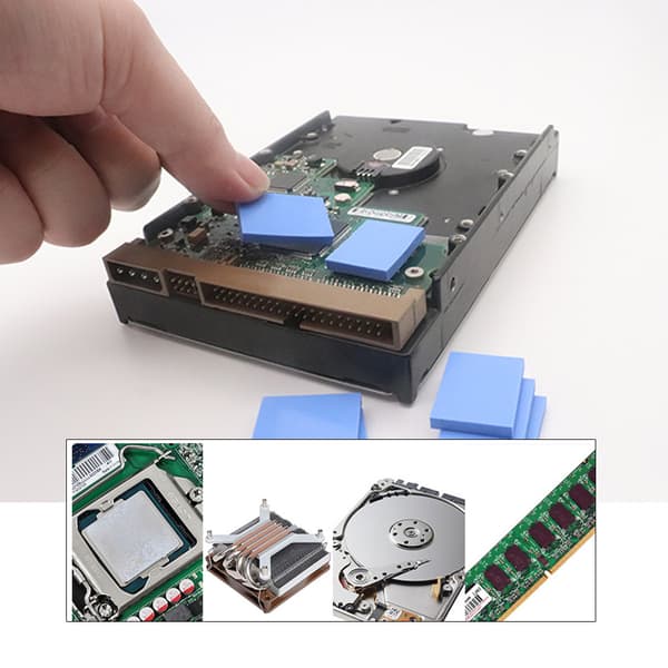 5 stk. silikone termisk pude 100x100x1,5 mm høj varmeledningsevne til CPU GPU