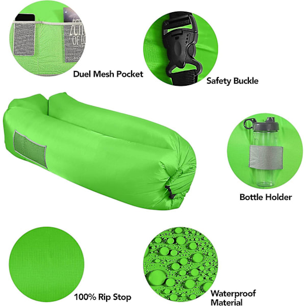 Utomhus Uppblåsbar Air Lounger/soffa - Heavy Duty Nylon