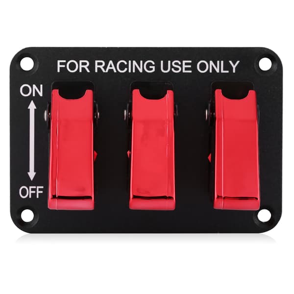 12V 3 Gruppe Vippebryterpanel for Racingbil Rød