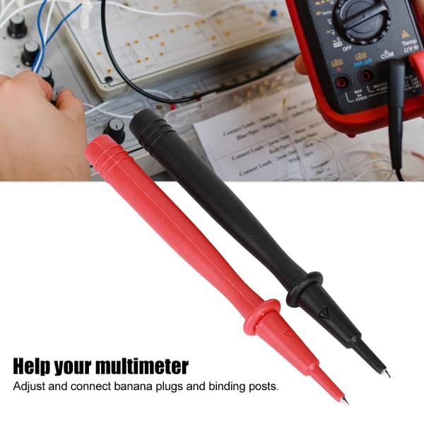 2st Multimeterprob Voltmeter Tillbehör Nickelpläterad Kopparspets 2mm Stift 4mm Banankontakt