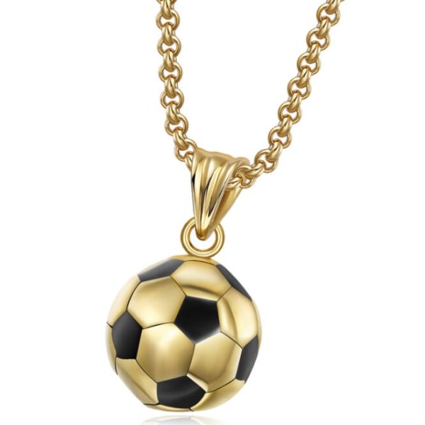 Guld fotboll hänge personlighet herrhalsband gold