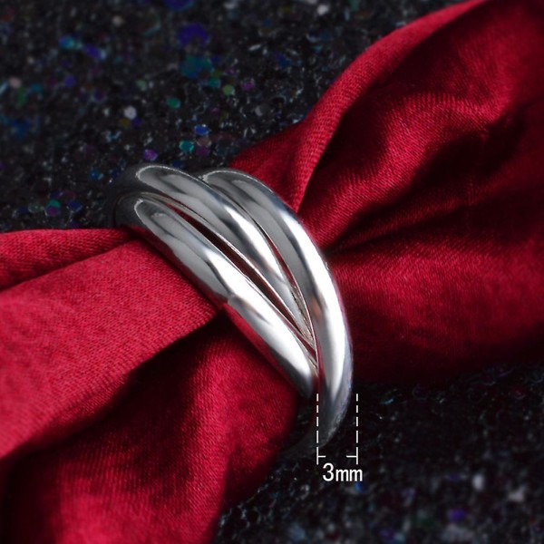 Kvinnor Creative Smooth 3 Circles Cross Finger Ring Bröllopsfest Smycken Present US 8