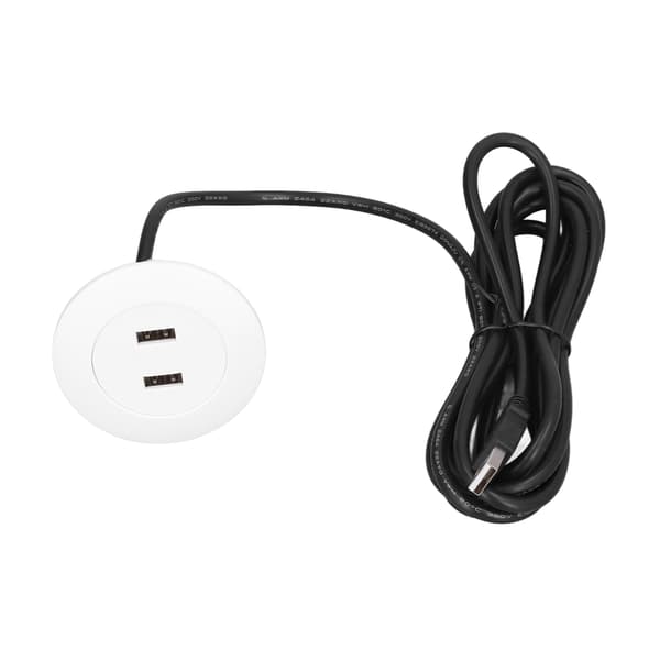 Innfelt dobbel USB-ladekontakt Hvit for hjemmebruk