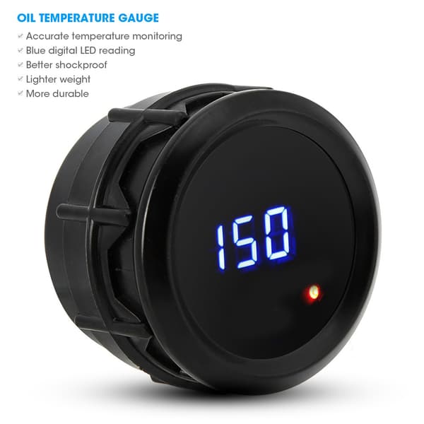 52mm Blå LED Digital Oljetermometer med Sensor 40 til 150 Grader Celsius Temperaturmåler