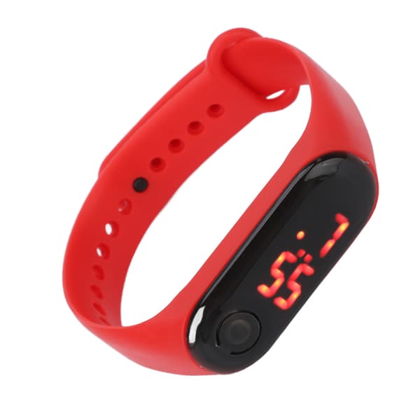 Mini Lade Rød LED Digital Ur Silikone Rem Sport Studerende