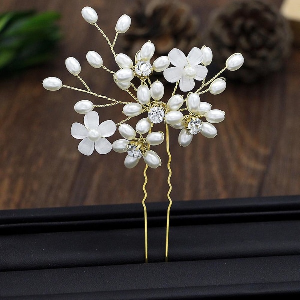 Hanfu hårnål Daily Wear Pearl Decor Step Shake Flower Shape Decoration Gold