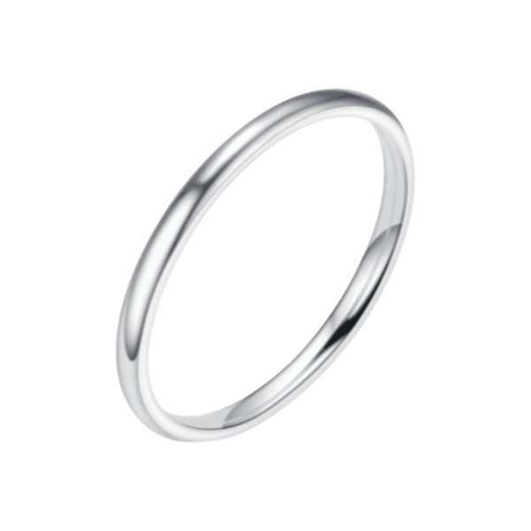 Fingerring Elegant glat overflade minimalistisk simpel stil tynd stabelring til fødselsdag Silver US 4