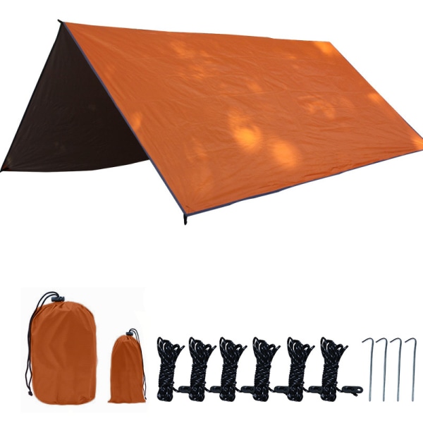 Tält Oxford tyg Solskydd Regntätt multifunktionell fyrkantig kapell Utomhusstrand Campingbil takkapell (orange fyrkantig kapell)