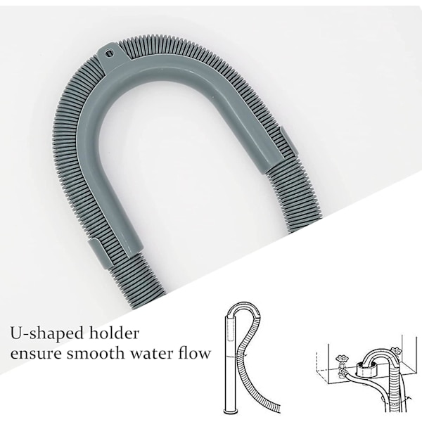3 meter universal avloppsslang, tvättmaskins avloppsslang, vattenavloppsslang, universal avlopp för tvättmaskin och diskmaskin (3m)