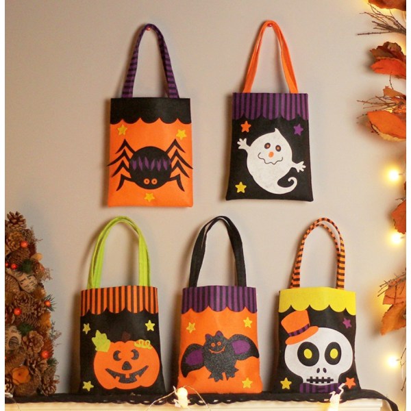 5 stk Halloween dekorationer Sød græskar Ghost Non-woven gavepose Børnehave Ghost Festival Slikpose,