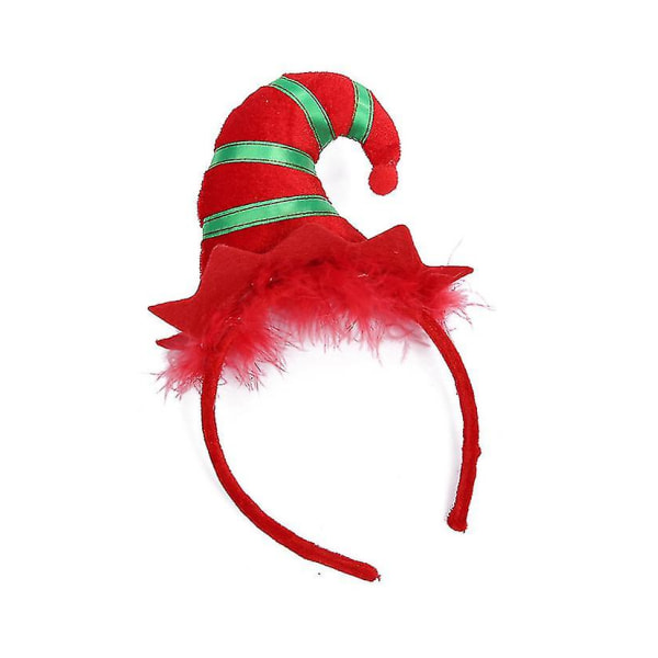 Christmas Pannband, flerfärgad Elf Hat Pannband med 3d Hat Designs för jul och semester